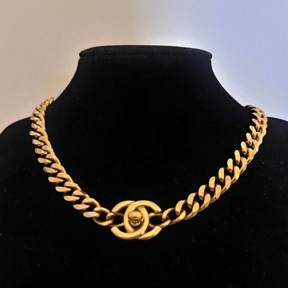 Vintage CHANEL Gold Iconic CC Necklace